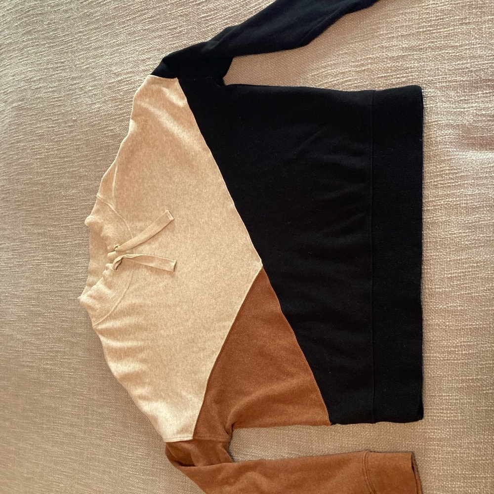 Pact Colorblock Sweatshirt - Black, Cream, and Brown